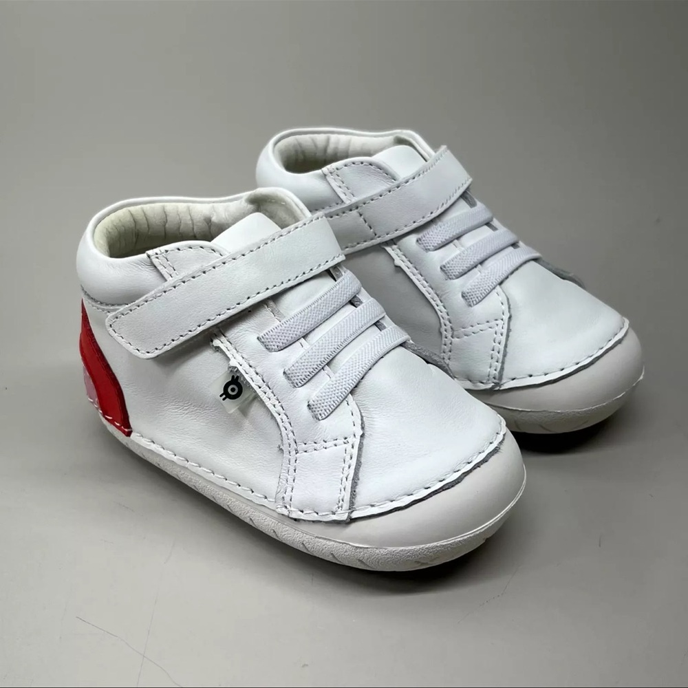 OLD SOLES Baby Champster Leather Shoe Sz 20 US 4 Snow/Red/ Pink/Silver #…